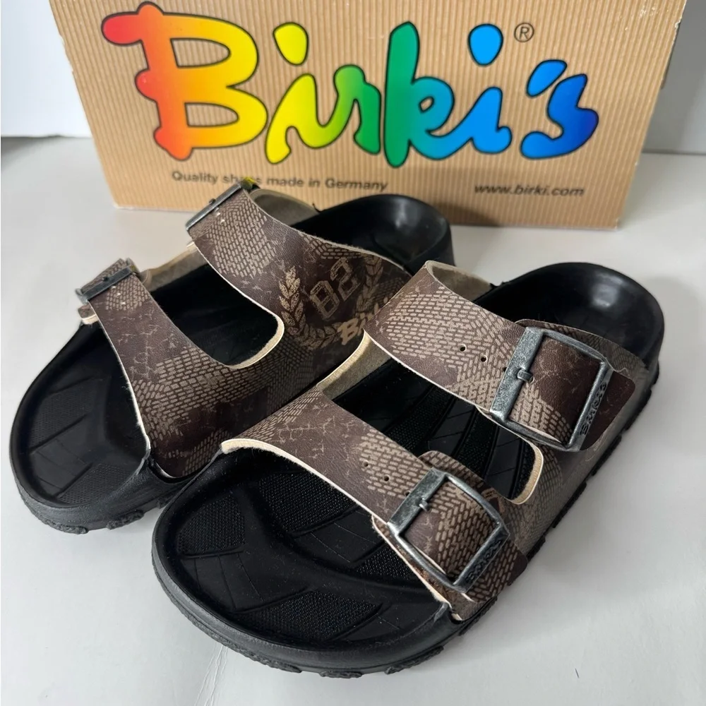NEW Birkis X Birkenstock Haiti Birko Flor Aviator Brown Beige Ladies US 4 EU 35